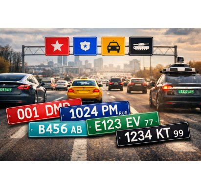 В России обсуждают возможность введения автомобильных номеров новых цветов