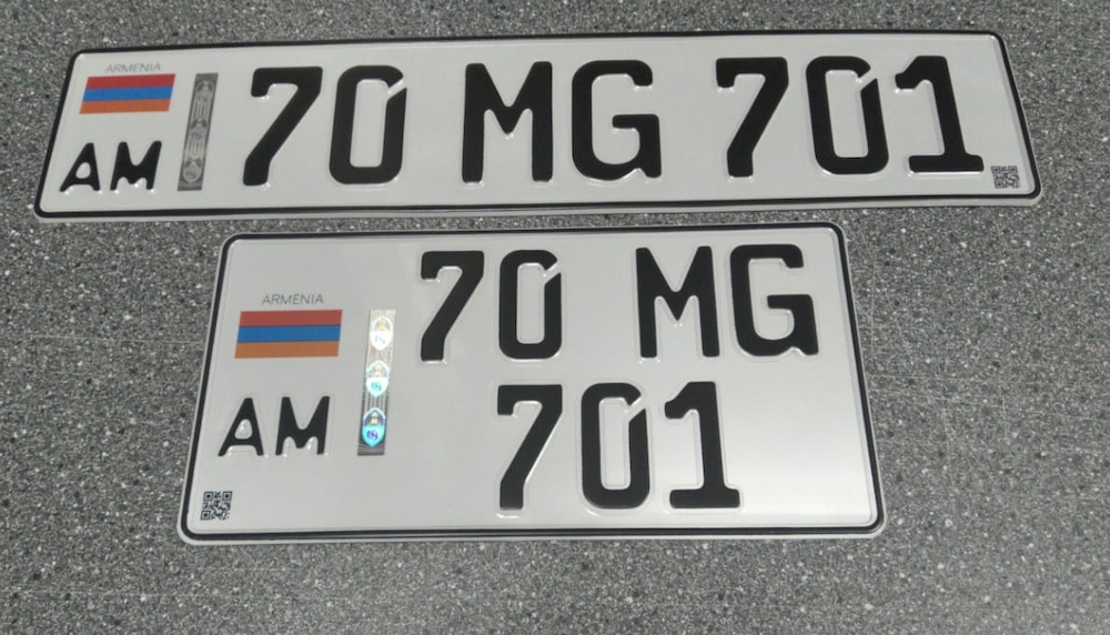 Изготовили дубликаты армянских номеров на автомобиль нового образца